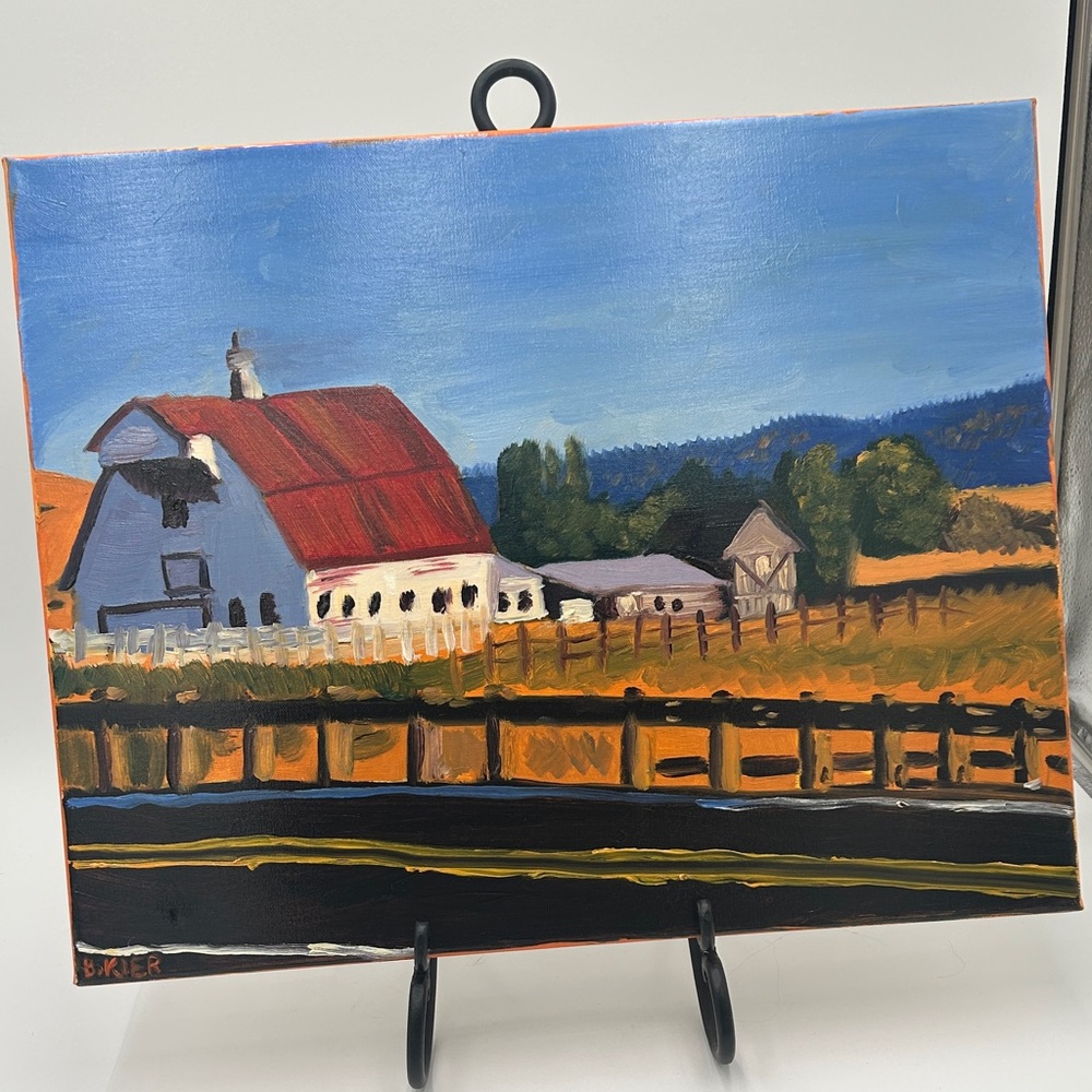 Rustic Barn Landscape original oil Painting “ By The Road”